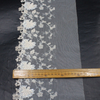 Embroidery Lace Trim – Floral Pattern with Sequins, Off-White Mesh