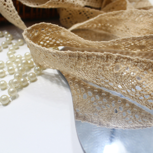Cluny Crocheted Cotton Lace Trim – 3.5cm, Natural Cotton