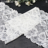 Elastic Lace Trim – White Bleached Floral Pattern with Double Scalloped Edges, 17.5cm Width