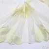 23cm Appliqu&eacute; Lace Trim Manufacturer – Yellow Tulle Lace with Leaf Embroidery for Dress & Bridal