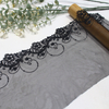 20cm Embroidered Lace Trim Manufacturer – Black Tulle Lace with Water-Soluble Embroidery Edge