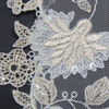 Embroidery Lace Trim – Floral Pattern with Sequins, Off-White Mesh