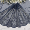 Embroidery Lace Trim – Blue-Grey French Scroll Floral Pattern, 21.5cm Width