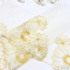Beige Daisy Embroidered Tulle Lace Trim – 18cm Lace with Gold Center