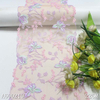 Nude Mesh Floral Embroidery Lace Trim – Pink & Purple Flowers, 22cm Width