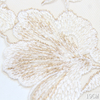 White Floral Embroidered Tulle Lace Trim with Gold Metallic Accents – 19cm Nude Mesh Lace