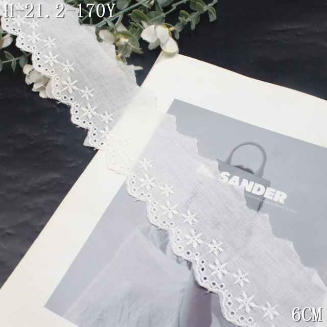 White Star Eyelet Cotton Lace Trim – 6cm Wide (Broderie Anglaise)