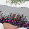 22cm Ombre Rose Lace Trim Manufacturer – Purple Embroidered Black Tulle Lace for Dress & Lingerie