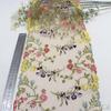 Nude Mesh Multicolor Floral Embroidery Lace Trim – 20.5cm Width