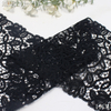 Tulip Water-Soluble Lace Trim – 19cm Embroidered Lace (Black)