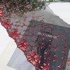 Red Floral Foil Lace Trim Manufacturer – 18cm Embroidered Tulle Lace for Dress & Lingerie