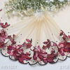 Embroidery Lace Trim – Gradient Rose Pattern on Nude Mesh, 21cm Width