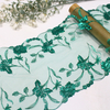 Luxury Floral Lace Trim Manufacturer – Green Tulle Lace with Gold Embroidery for Dress & Bridal (23cm)
