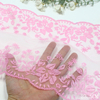 23.5cm Floral Lace Trim Manufacturer – Embroidered Tulle Lace with Gold Foil & Glitter for Dress & Lingerie