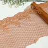 Caramel Vintage Leaf Embroidered Tulle Lace Trim – 23cm Wide