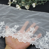 Bridal Lace Trim Manufacturer – 22cm White Tulle Lace with Chemical Lace Floral Embroidery