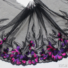 22cm Ombre Rose Lace Trim Manufacturer – Purple Embroidered Black Tulle Lace for Dress & Lingerie
