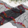 23.5cm Geometric Lace Trim Manufacturer – Black Tulle Lace with Floral Embroidery for Dress & Lingerie