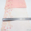 Pink Mesh Floral Embroidery Lace Trim – Apricot & Blush Flowers, 25cm Width