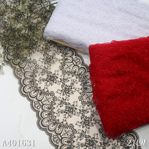 European Court Floral Embroidery Lace Trim – 3 Classic Color Options (21–21.5cm Width)