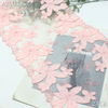 Pink Sakura Appliqu&eacute; Embroidery Tulle Lace Trim – 23cm Wide