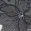 Black Tulle Lace Trim Manufacturer – Silver Metallic Embroidery with Sequin Floral Design