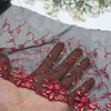 Red Floral Foil Lace Trim Manufacturer – 18cm Embroidered Tulle Lace for Dress & Lingerie