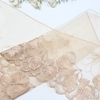 Ginkgo Leaf Embroidered Tulle Lace Trim with Metallic Thread – 22cm Nude Mesh Lace