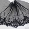 20cm Embroidered Lace Trim Manufacturer – Black Tulle Lace with Water-Soluble Embroidery Edge