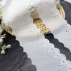 Eyelet Cotton Lace Trim – Floral & Scroll Pattern, 8cm Width