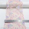 Nude Mesh Floral Embroidery Lace Trim – Pink & Purple Flowers, 22cm Width