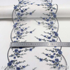 White Mesh Blue & Green Floral Embroidery Lace Trim – 24.5cm Width