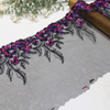22cm Ombre Rose Lace Trim Manufacturer – Purple Embroidered Black Tulle Lace for Dress & Lingerie