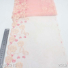 Pink Mesh Floral Embroidery Lace Trim – Apricot & Blush Flowers, 25cm Width