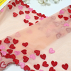Heart Embroidered Elastic Lace Trim Manufacturer – 23.5cm Tulle Lace for Lingerie & Dress