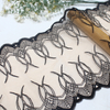 Geometric Lace Trim Manufacturer – 26.5cm Nude Tulle Lace with Line Embroidery for Dress & Lingerie