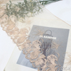 Ginkgo Leaf Embroidered Tulle Lace Trim with Metallic Thread – 22cm Nude Mesh Lace
