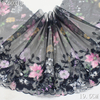 Black Mesh Printed & Embroidered Floral Lace Trim – 19.5cm Wide