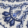 Blue Floral Embroidered Tulle Lace Trim on Nude Mesh – 20.5cm Wide