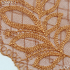 Caramel Vintage Leaf Embroidered Tulle Lace Trim – 23cm Wide