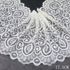 Spiral Pattern Stretch Lace Trim – 17.5cm Elastic Lace Manufacturer (White)