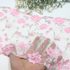 25cm Strawberry Lace Trim Manufacturer – Pink Floral Embroidered White Tulle Lace for Dress & Accessories
