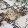 Double Scalloped Embroidered Mesh Lace Trim – Oriental Floral Pattern, 21.5cm Width
