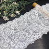 Floral Stretch Lace Trim – 20cm Elastic Lace (Black / Off White / Bleached White)