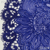 Guipure Embroidery Lace Trim – Royal Blue Scroll Pattern with Silver Thread, 23.5cm Width