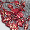 Red Floral Foil Lace Trim Manufacturer – 18cm Embroidered Tulle Lace for Dress & Lingerie