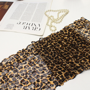 Elastic Lace Trim – Leopard Pattern, 19.5cm Width