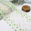 Embroidery Lace Trim – White & Green Floral with Gold Thread Detail, 24cm Width