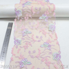 Nude Mesh Floral Embroidery Lace Trim – Pink & Purple Flowers, 22cm Width