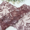25cm Floral Lace Trim Manufacturer – Embroidered Tulle Lace with Rose Gold Metallic Finish for Bridal & Dress